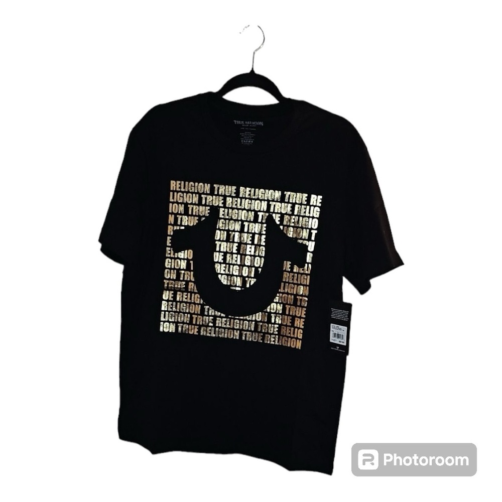 True Religion Metallic Logo Tee Size L Men’s